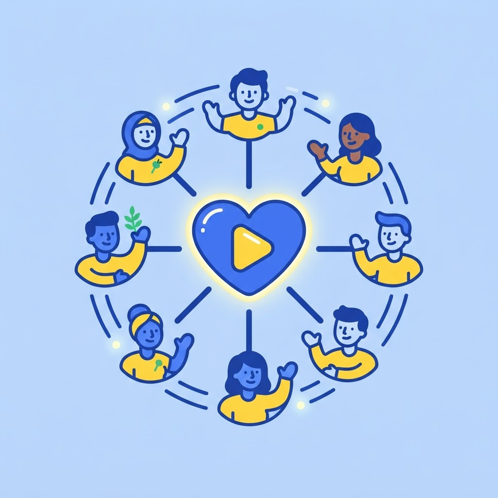 Ilustración de una comunidad de personas conectadas